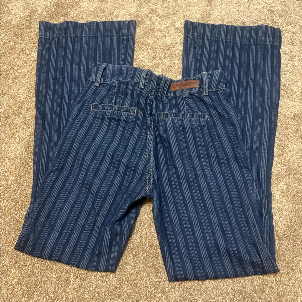 Rock & Roll Cowgirl Blue Striped Denim Trousers